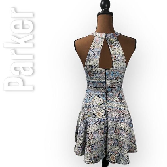 Parker Brady Fit & Flare Watercolor Geometric Drop Waist Dress ASO TV Women’s XS - Picture 3 of 15